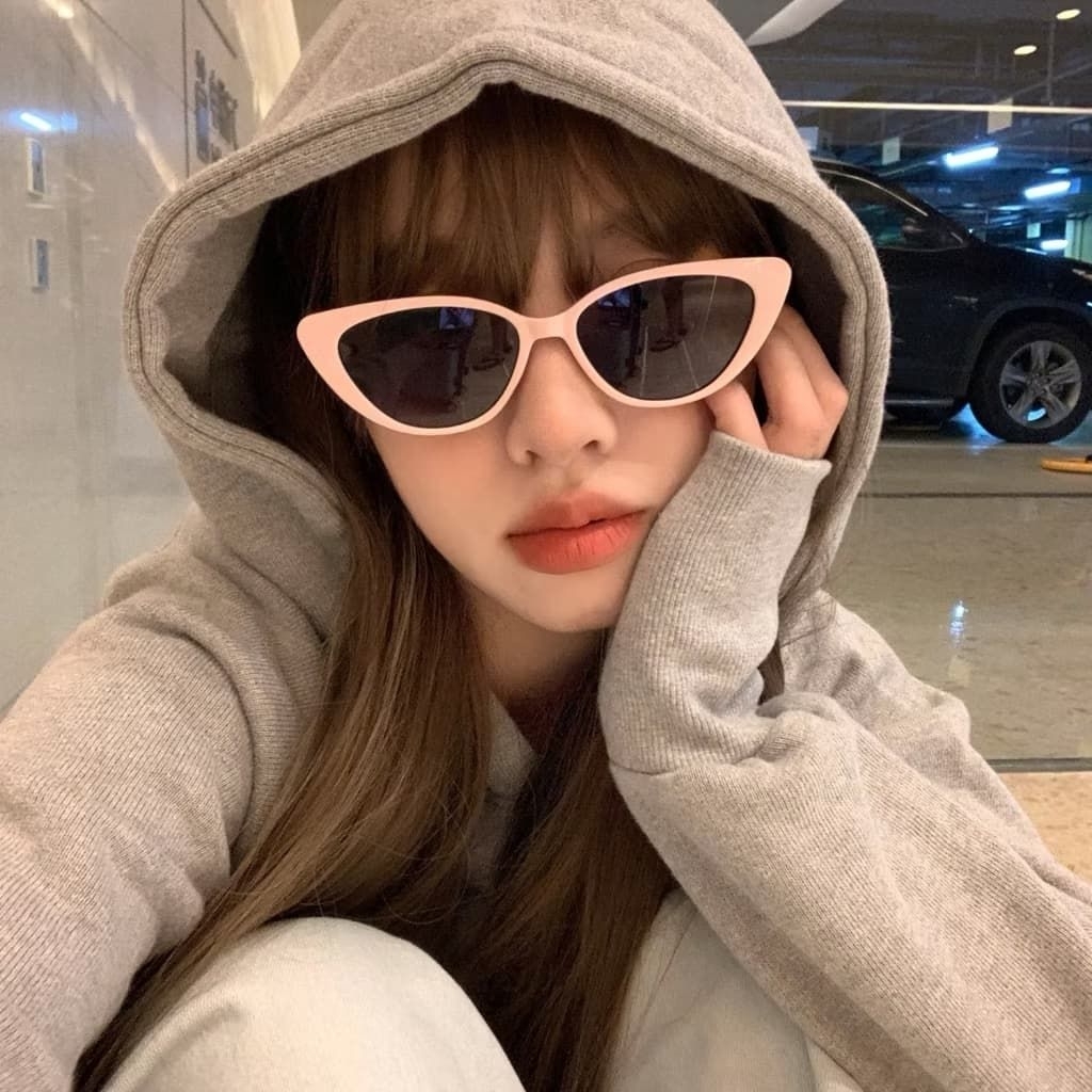 Kacamata Frame Cat Eye Fashion Korea Kekinian Segitiga Bingkai Kecil