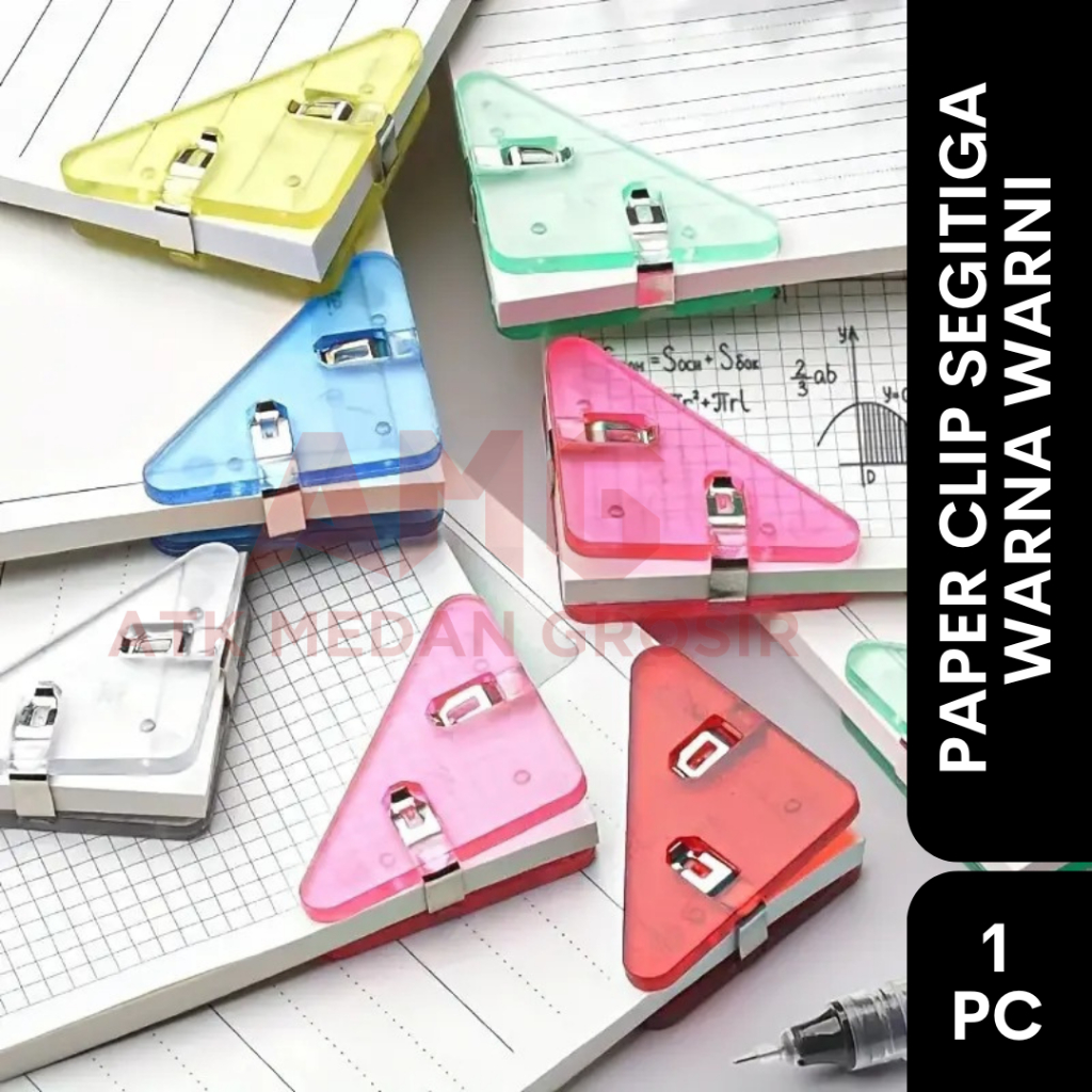

PAPER CLIP SEGITIGA WARNA WARNI | PENJEPIT BUKU | CLIP SUDUT PLASTIK PER PCS