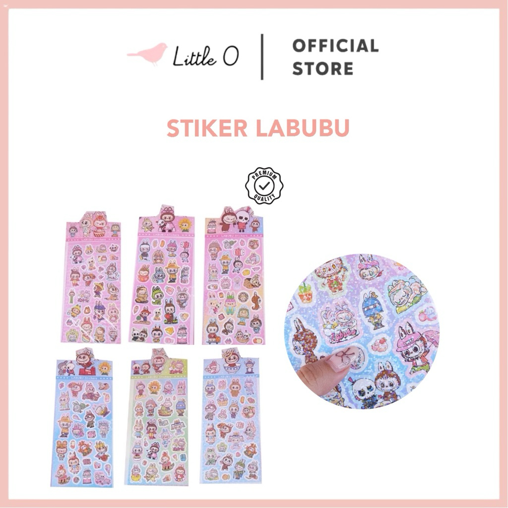 

LITTLE O Labubu Sanrio 1 Pcs Stiker Laser Sticker Note Sticker Jepang Premium Sticker Dekor Stationery