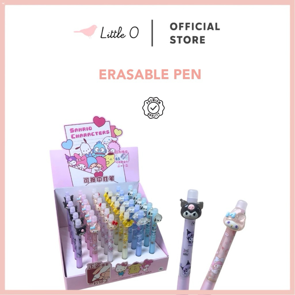 

LITTLE O Pen Sanrio Click Pulpen Gel Cetek Head Sanrio Characters Bisa Di Hapus Erasable Pen
