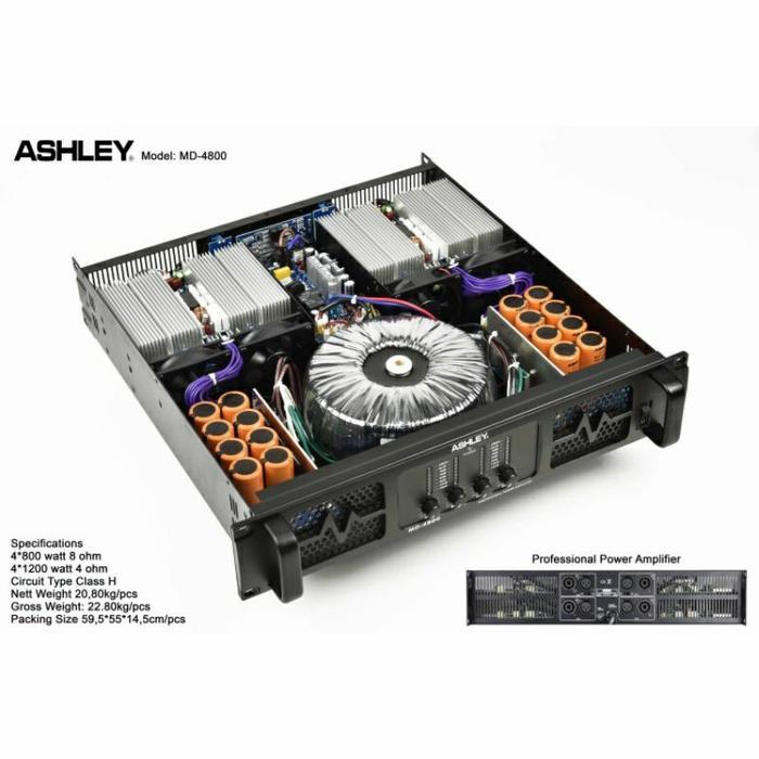 POWER  ASHLEY MD 4800 4 CHANNEL POWER  ASHLEY MD-4800 ORIGINAL