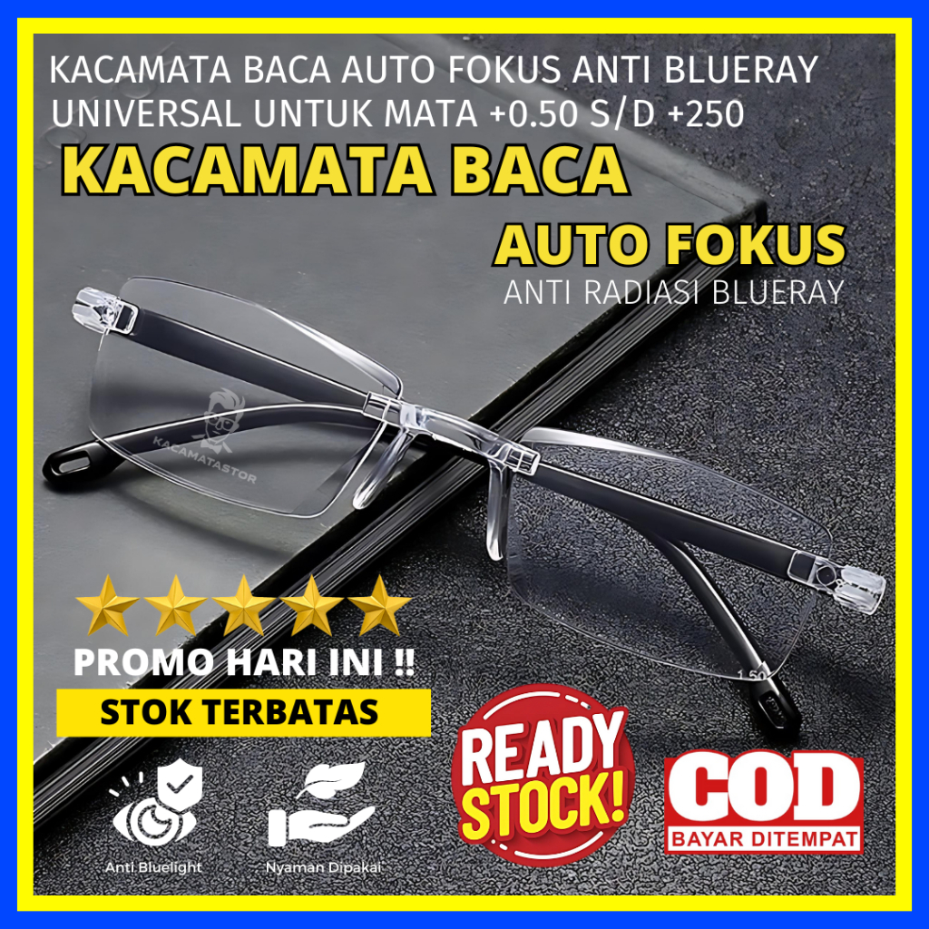 Kacamata Baca Plus Anti Radiasi Blueray Kaca mata Auto Fokus Pria dan Wanita