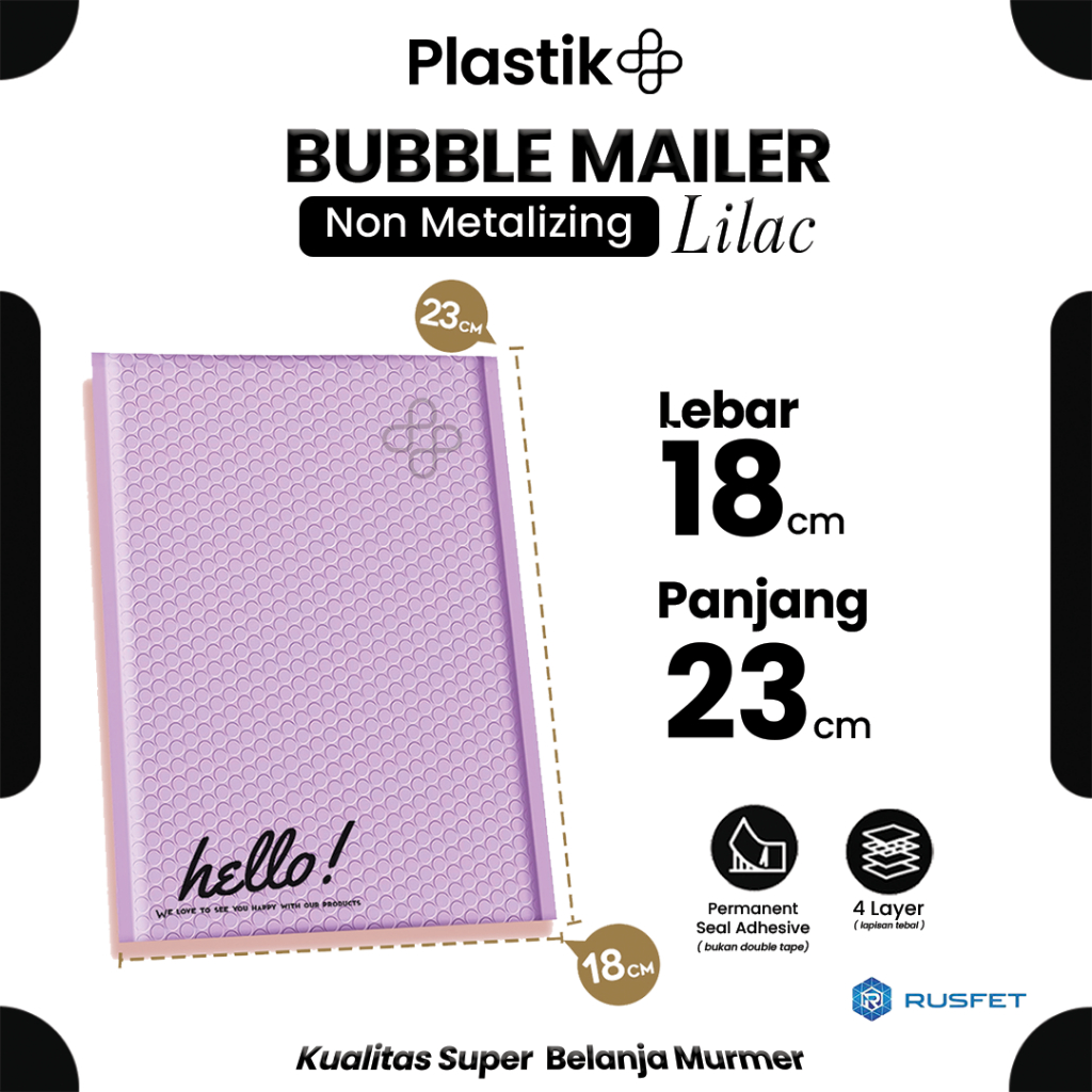 

AMPLOP BUBBLE MURAH | BUBBLE MAILER | LIGHT PURPLE 18X23CM