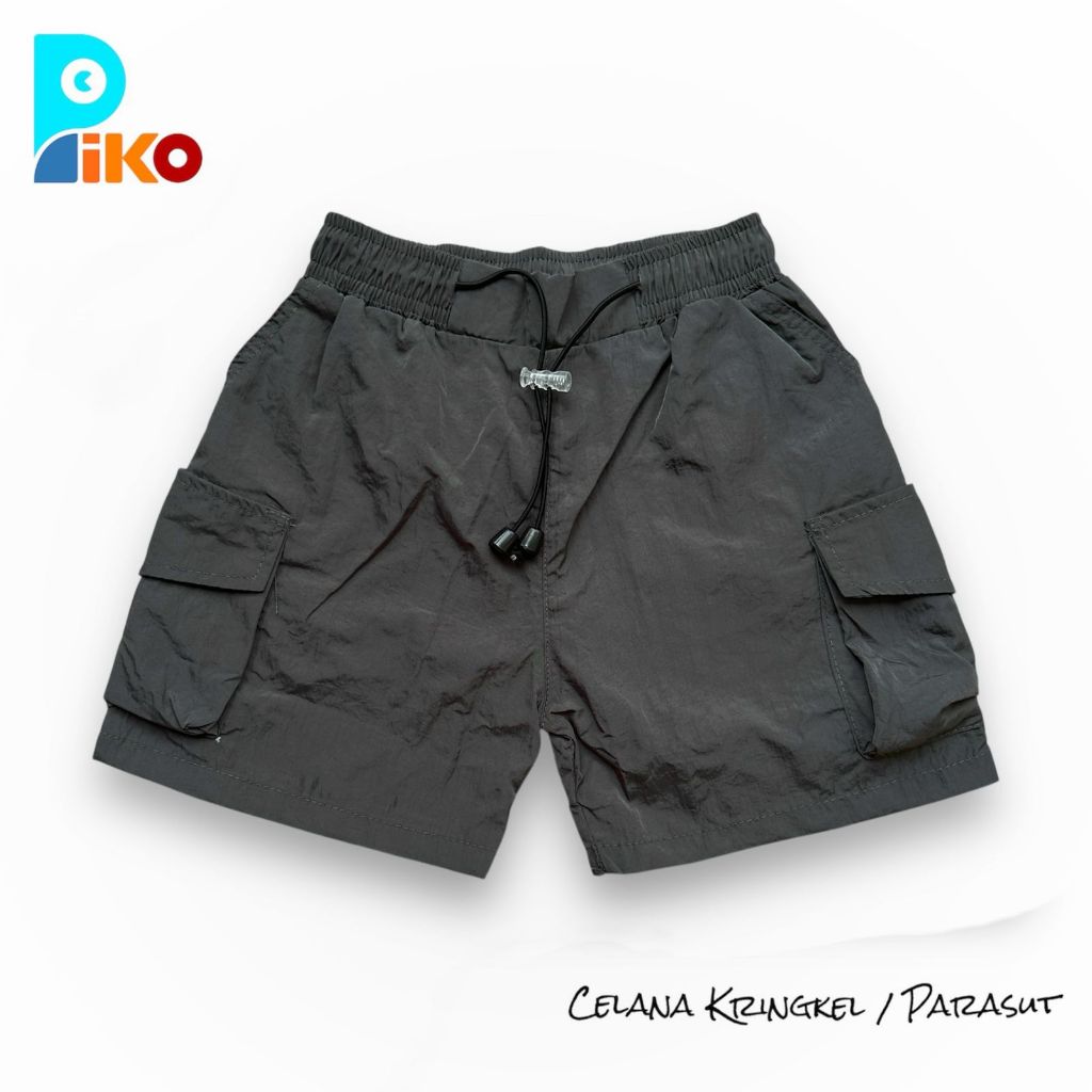 Piko Celana Cargo Pendek Anak unisex bahan Dusky crincle usia 3-10 tahun