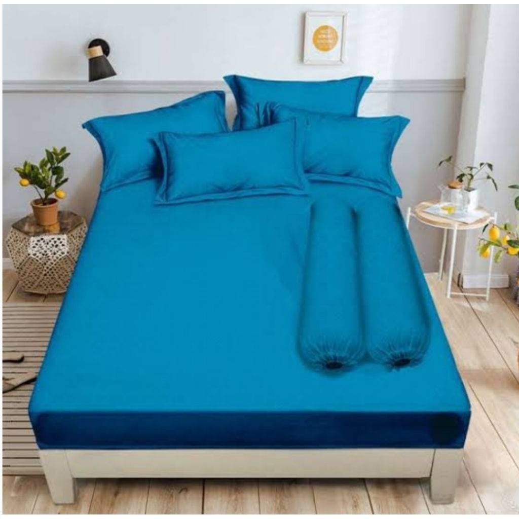 SPREI ALOHA (INTERNAL GROUP) POLOS EMBOSS KING 180X200 NO 1 B2 FITTED - HAWAIAN BLUE