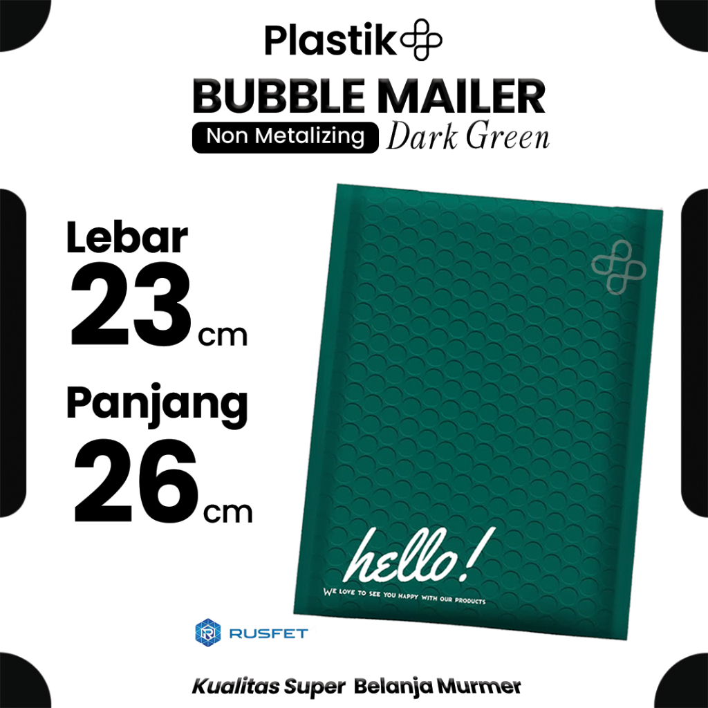 

Amplop Bubble Mailer Polos 23 x 26 cm Dark Green Hijau Harga Ecer Amplop Packing Hello Series Rusfet