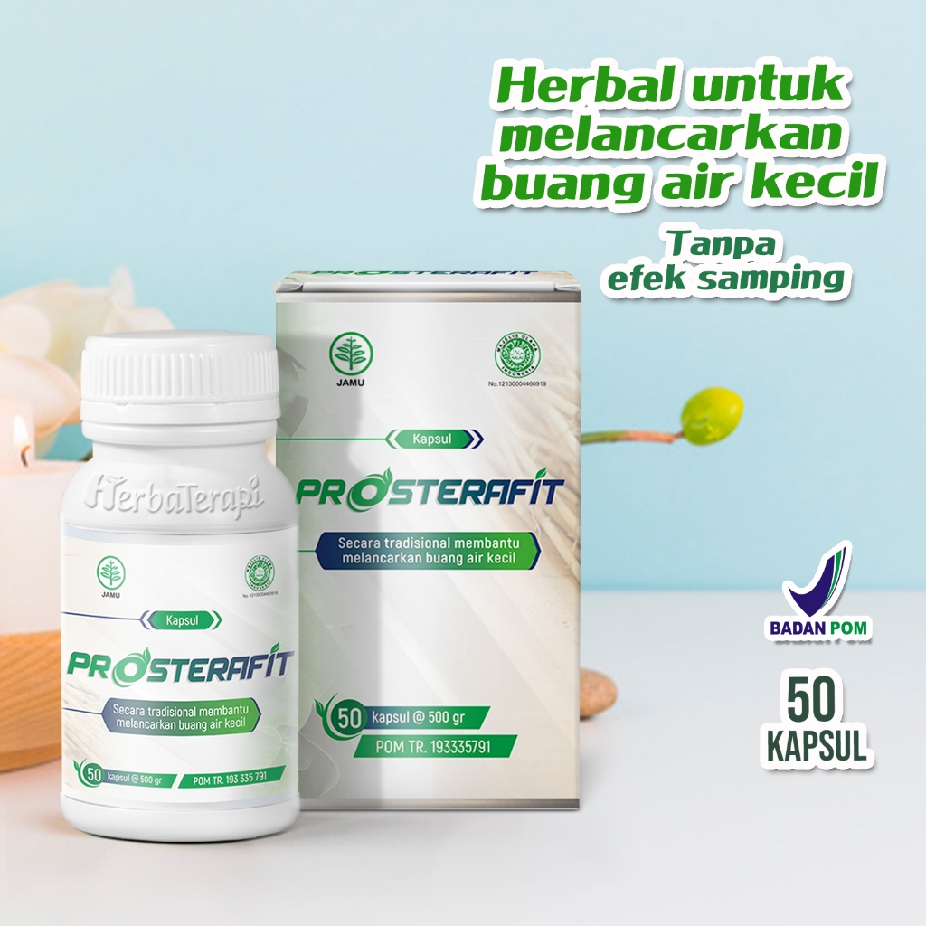 PROSTERAFIT suplemen Prostat lancarkan buang air kecil kencing tidak tuntas nyeri panas tersendat