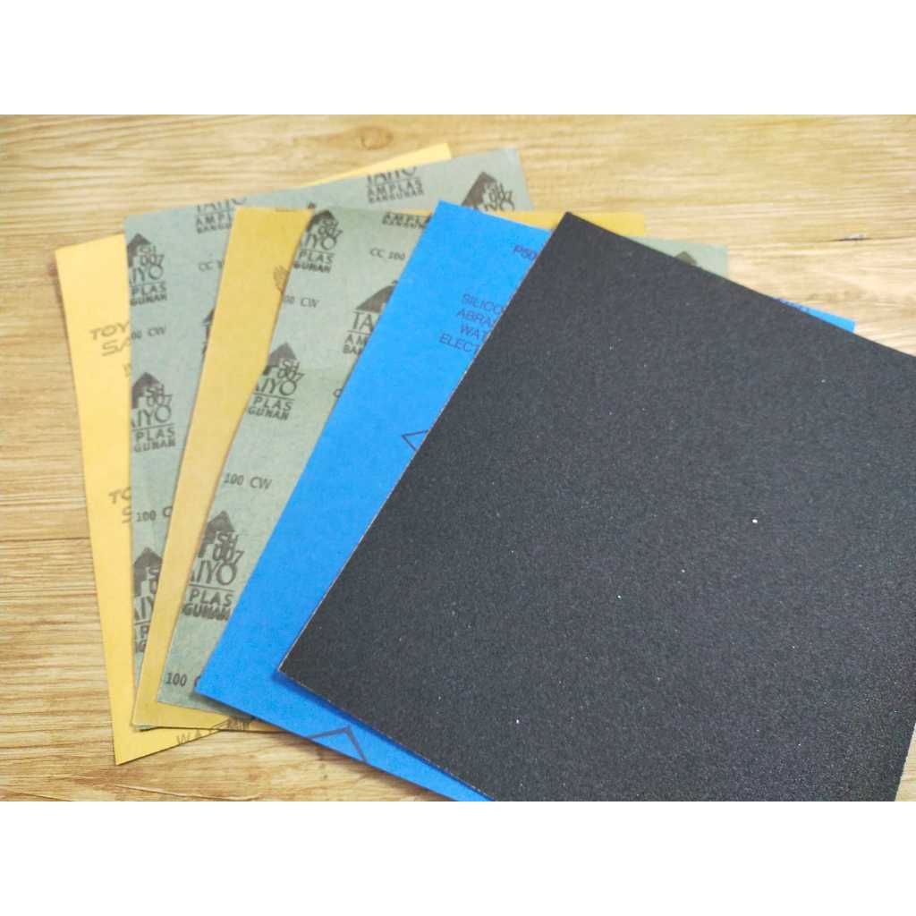 Amplas Kertas Lembaran Grit 60 Sampai Grit 5000 Kasar Halus Amplas Besi Tembok Kayu Serbaguna