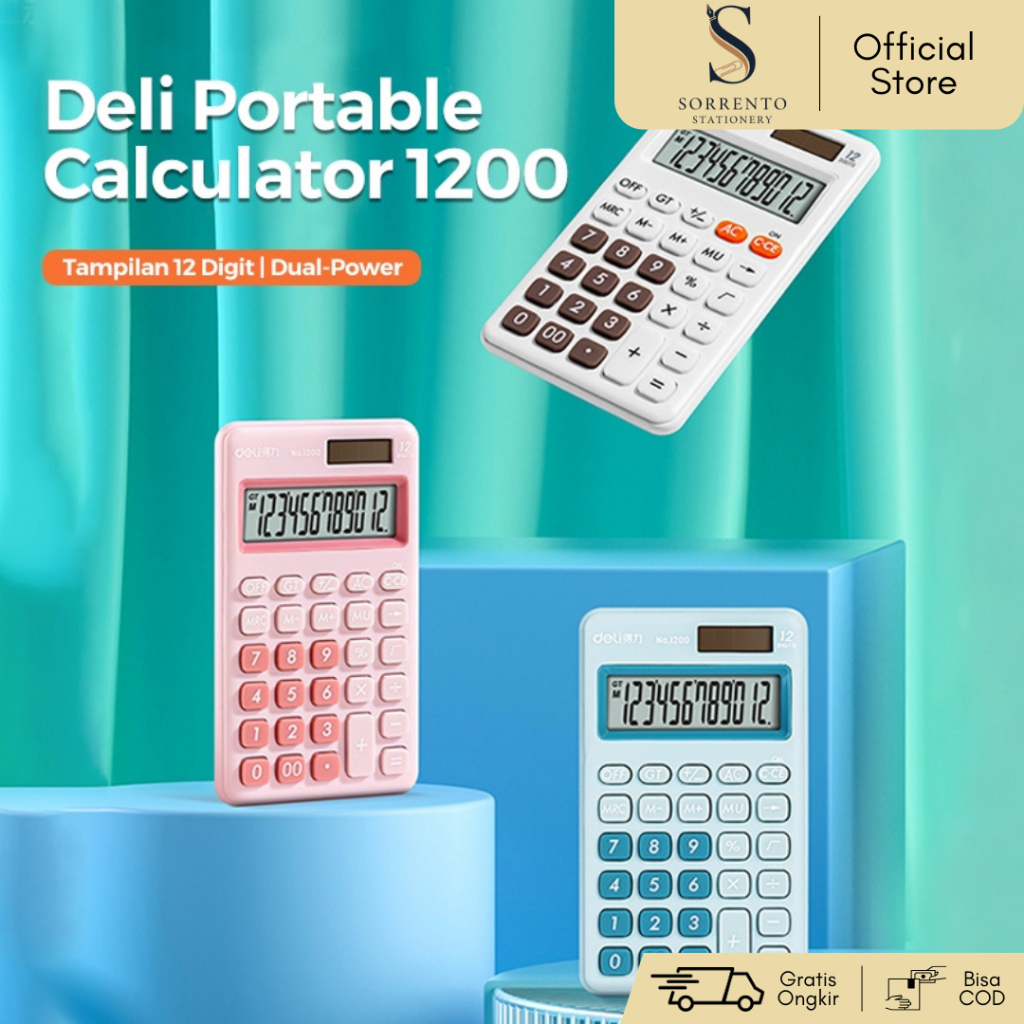 

Deli Kalkulator Meja Mini 12 Digit - Dual Power Calculator Lucu