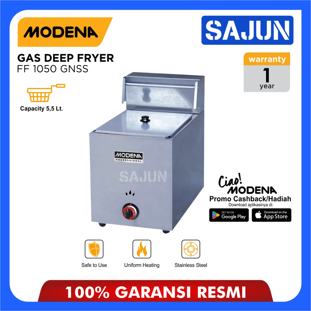 Modena Deep Fryer Gas - Penggorengan Gas - FF 1050 GNSS