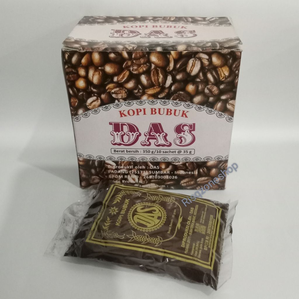 

KOPI Bubuk DAS Robusta Asli Padang Kotak Isi 10 Bks @ 35 gr