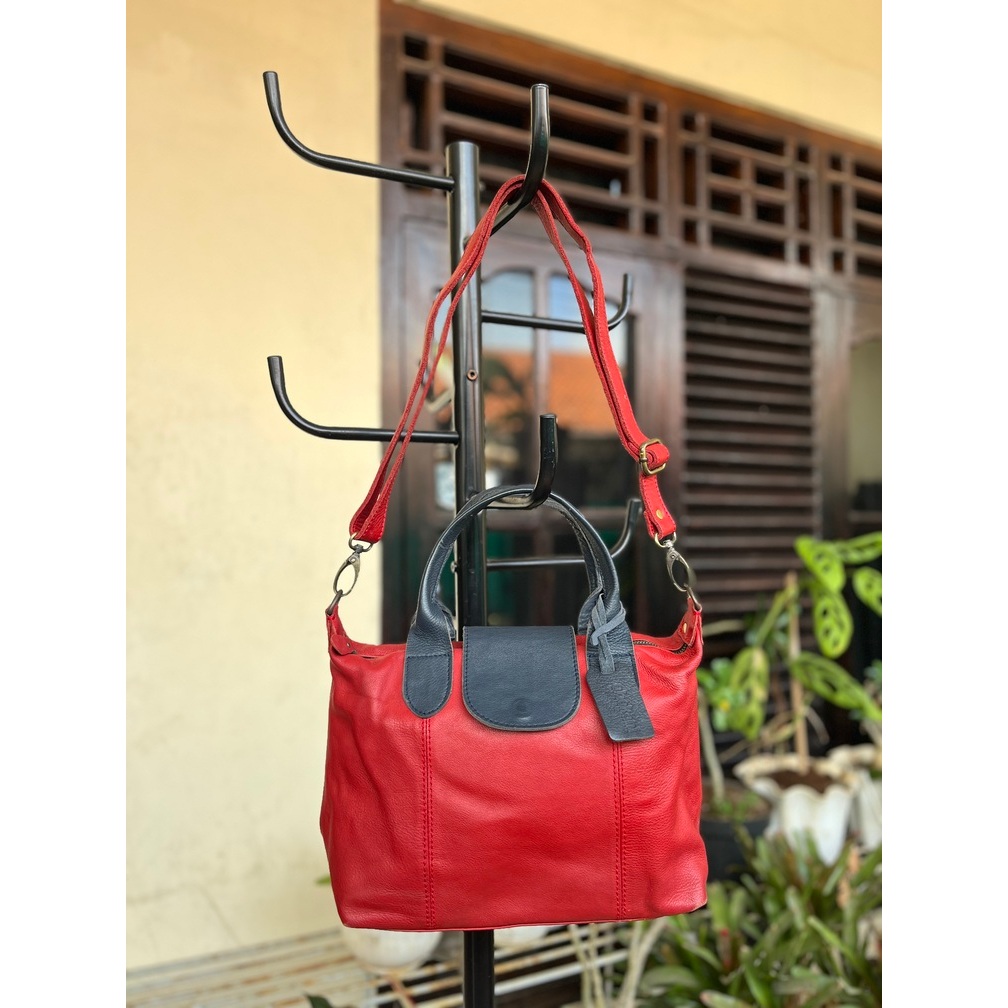 Tas Kulit Wanita ABEKANI CBAG Flap Hand Bag dengan Tali Panjang Ukuran Small