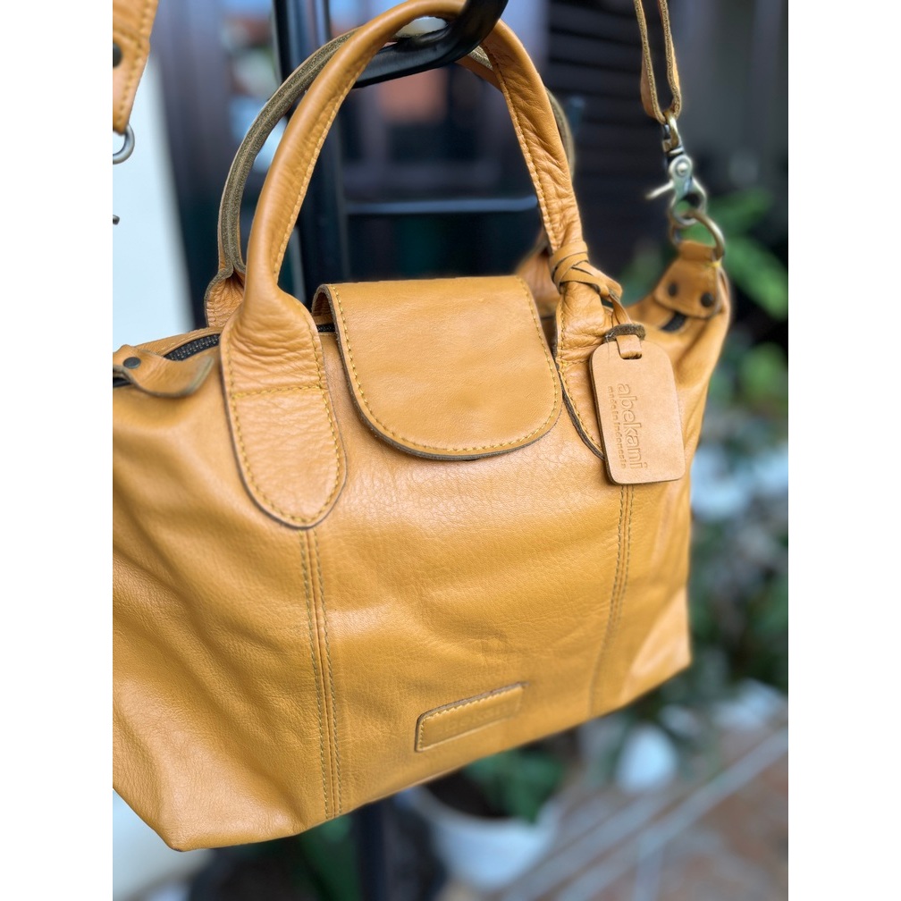 Tas Kulit Wanita ABEKANI CBAG Flap Hand Bag dengan Tali Panjang Ukuran Small