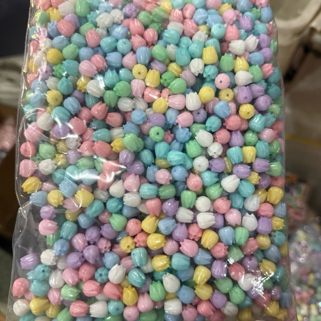 1 Pon Manik Manik Bunga Kelopak Pastel Premium