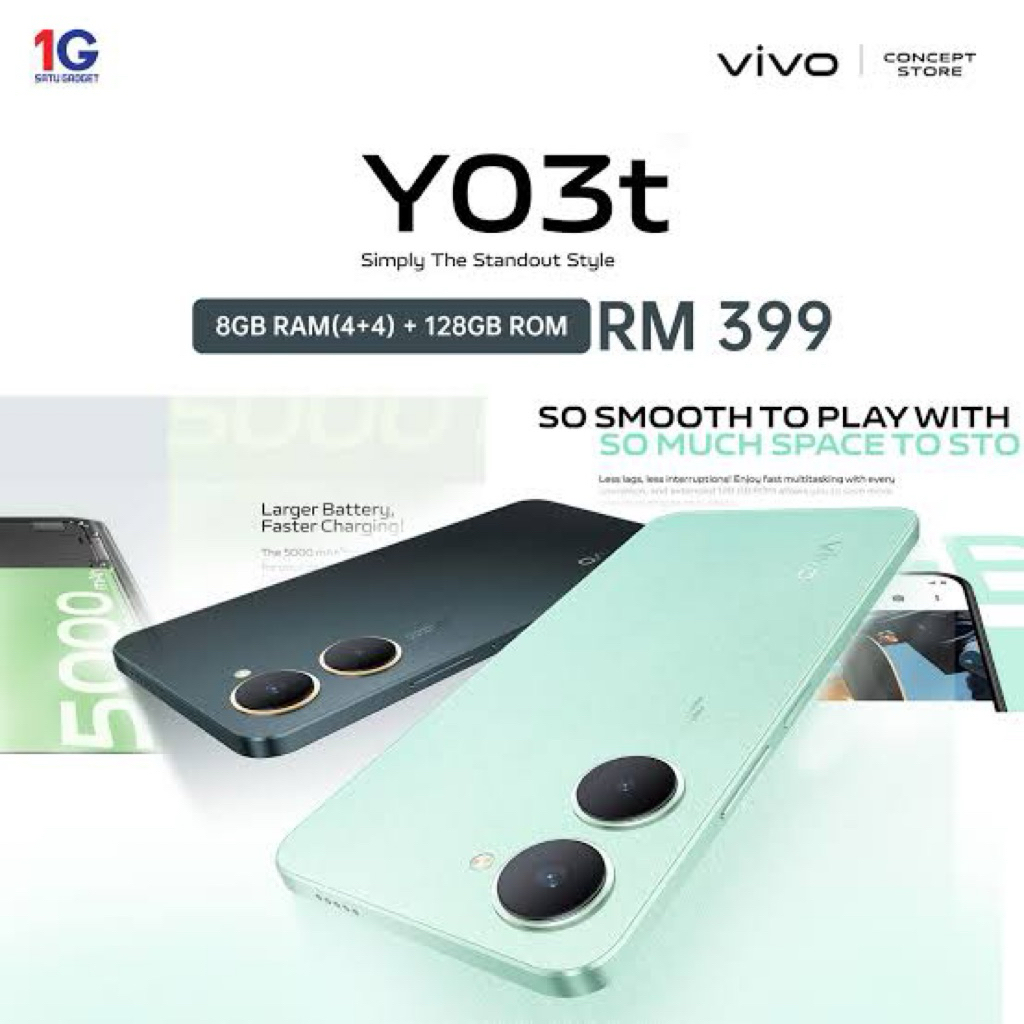 HP Vivi Y03t terbaru Ram 4GB:64GB keadaan baru termurah selombok
