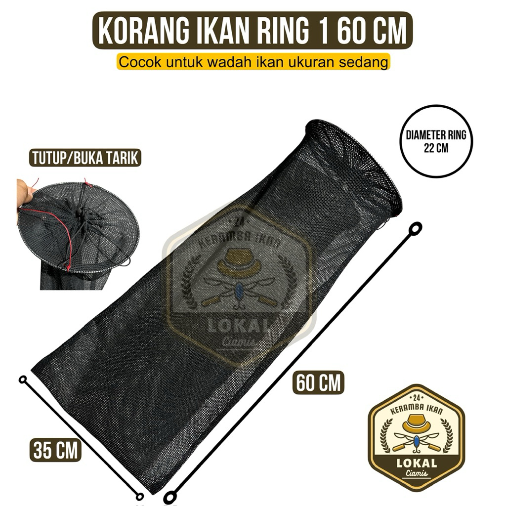 KORANG IKAN RING 1 60CM |  KOJA IKAN BERKUALITAS BAHAN HALUS UNTUK MEMANCING IKAN MAS IKAN BAWAL IKA