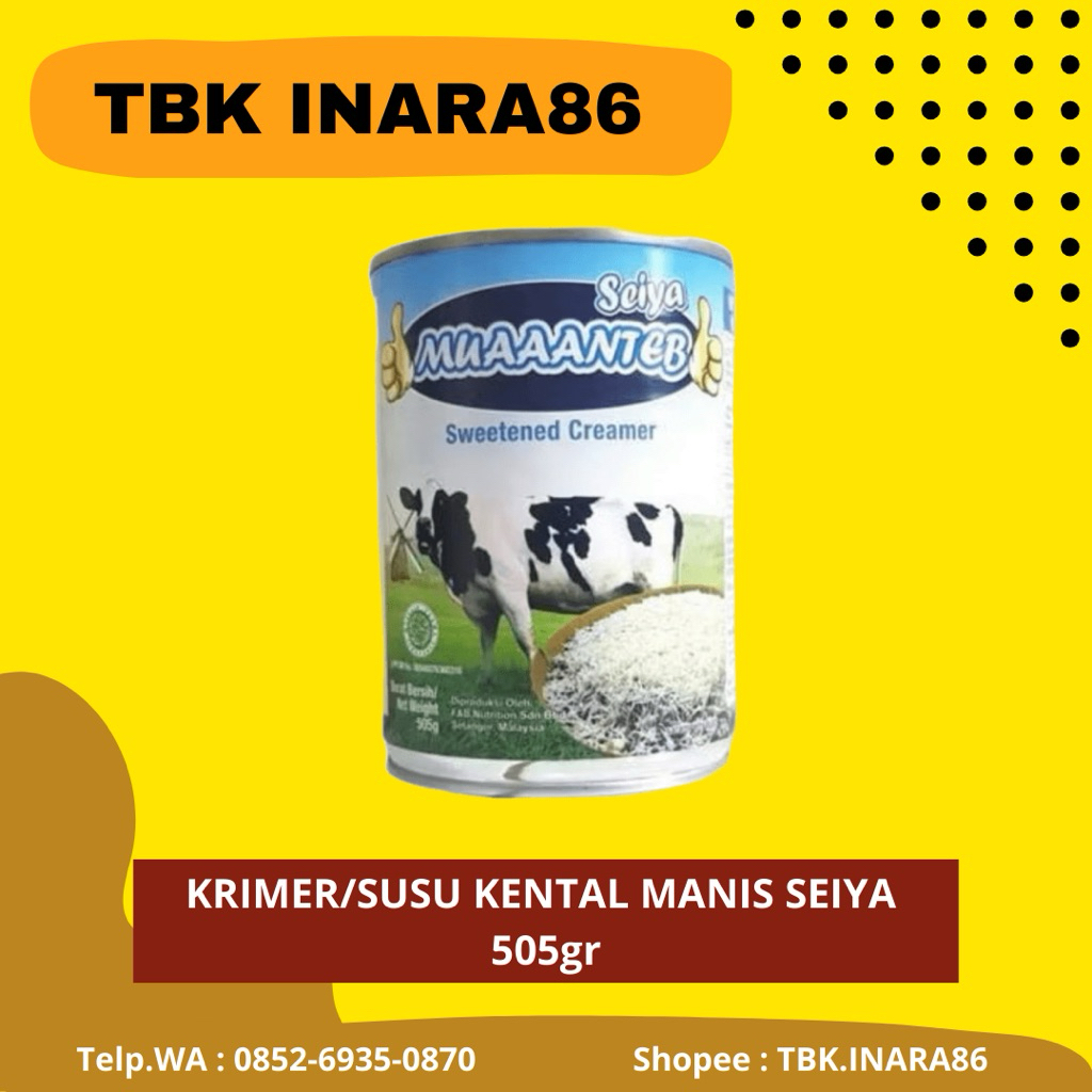 

Krimer Susu Kental Manis Seiya – Untuk Kopi, Teh, Minuman & Dessert Kue