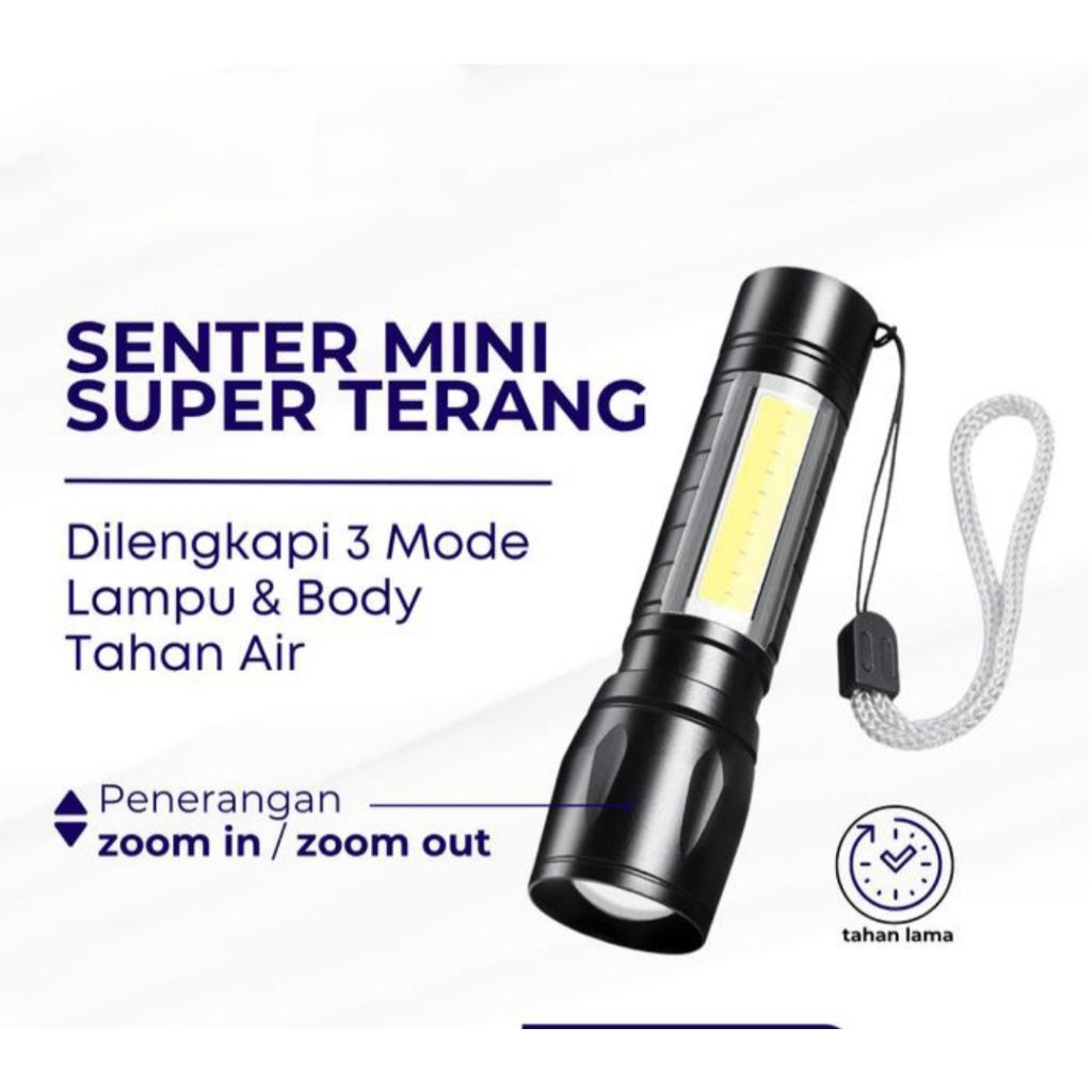 LAMPU SENTER SUPER TERANG LAMPU SENTER LED XPE COB LIGHT