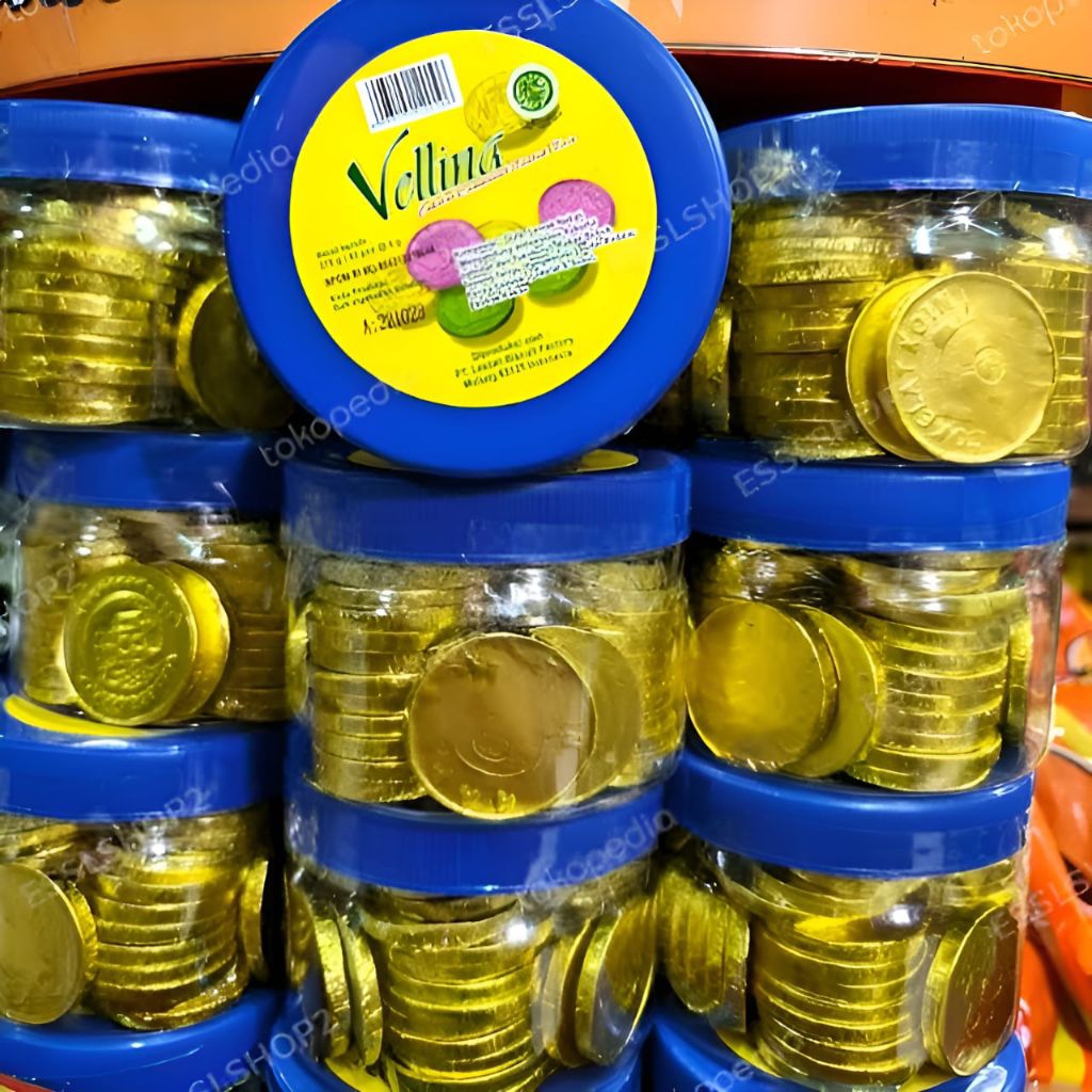 

coklat koin vellina 45 pcs 1 toples