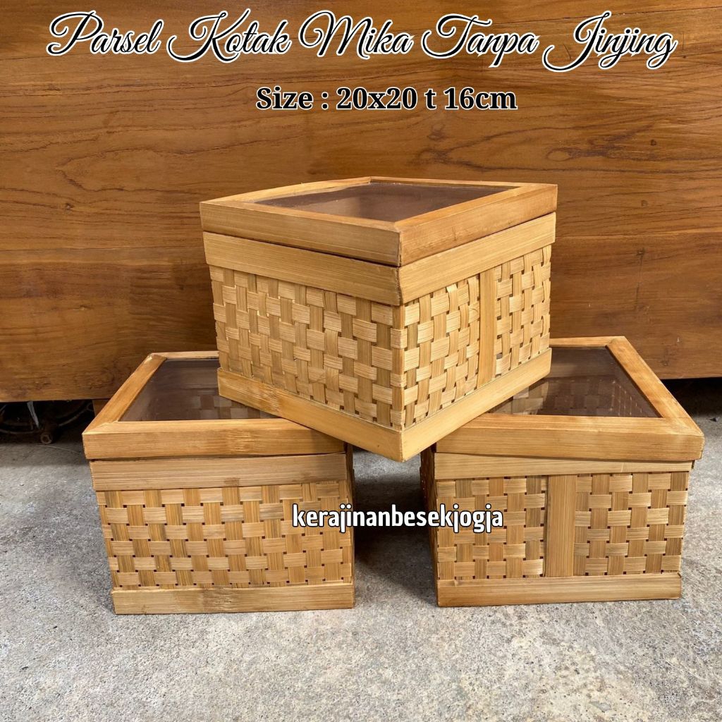 

PARSEL KOTAK MIKA TANPA JINJING 20X20 T 12CM | PREORDER | parsel bambu parsel makanan bingkisan hantaran seserahan lamaran box kue kering