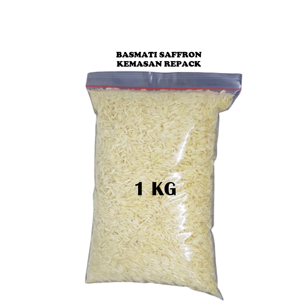 

Beras Basmati SAFFRON Creamy Sella Kemasan Repack 1kg Basmati Rice