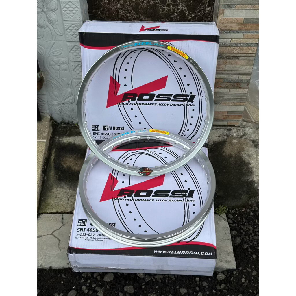 VELG ROSSI UKURAN RING 17/160 17/185 SILVER SET
