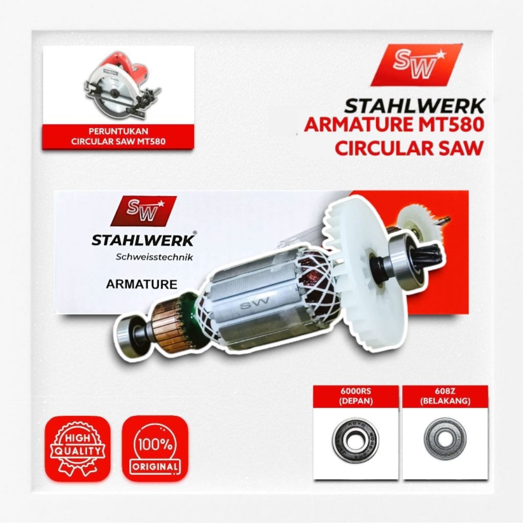 Armature Angker Circular Saw 7"inch Maktec MT580 STAHLWERK MT580 MT583 Armature Angker Circular Saw 
