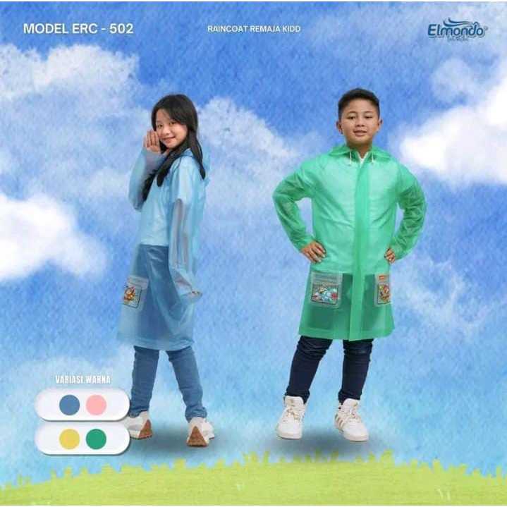 Jas Hujan Ponco Remaja Kids ElmondoTermurah // Jas Hujan Raincoat Terusan Anak Remaja Murah Elmondo 