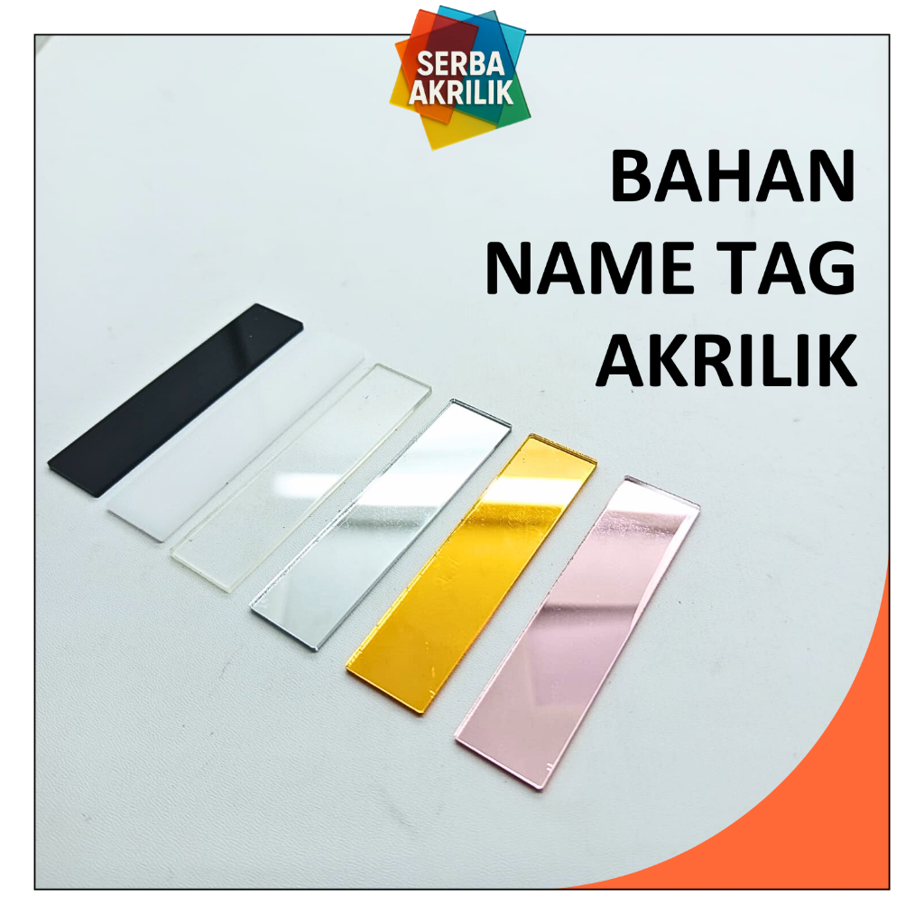 

Name Tag / Nametag / Papan Nama Dada bahan akrilik polos 8cm x 2 cm