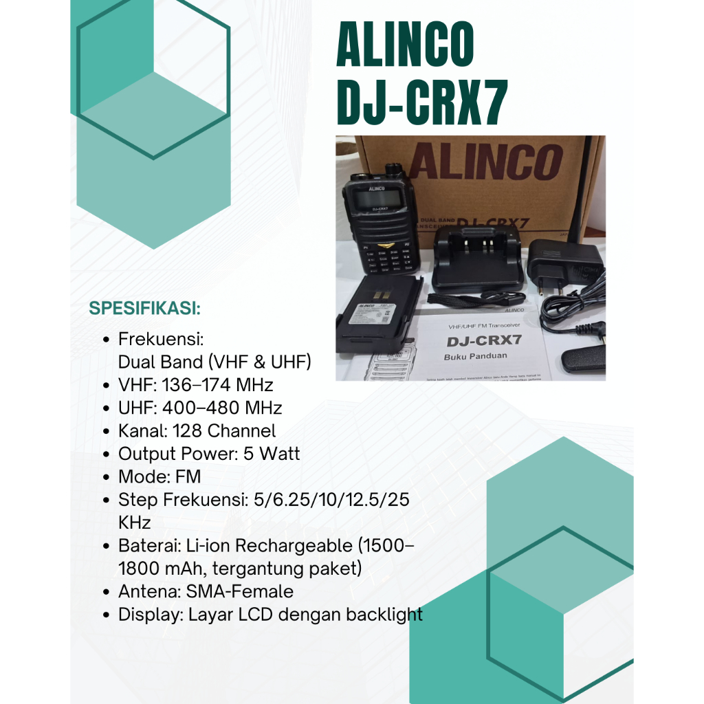 Alinco DJ-CRX7 Dual Band FM Transceiver VHF UHF MURAH HANDY TALKIE DJ CRX 7 Crx7