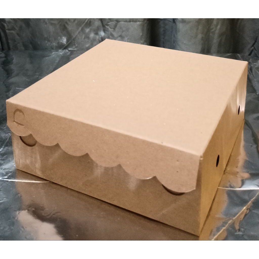 

(1pc)Dus Kue /kotak Makanan Kraft tebal Uk.18x18cm/Snack box R8