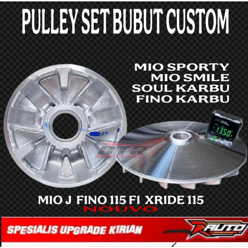 Pulley Bubut mio Sporty Pully Custom Racing Pulley Set mah roller Bubut Derajat 13,5-13,8 rumah roll