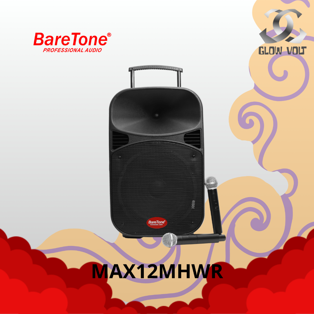 BARETONE AUDIO PORTABLE SPEAKER 12 INCH | MAX12MHWR