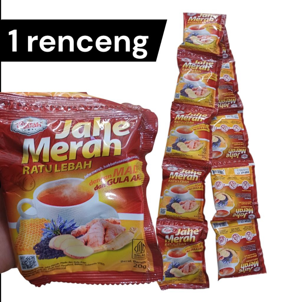 

Jahe merah ratu lebah 1 renceng (10 sashet)