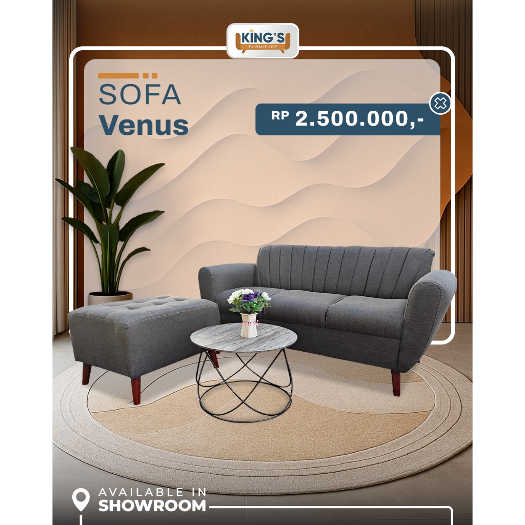 KINGS FURNITURE PONTIANAK - SOFA VENUS - SOFA 2 SEATER MURAH - SOFA RUANG TAMU - SOFA MINIMALIST - S