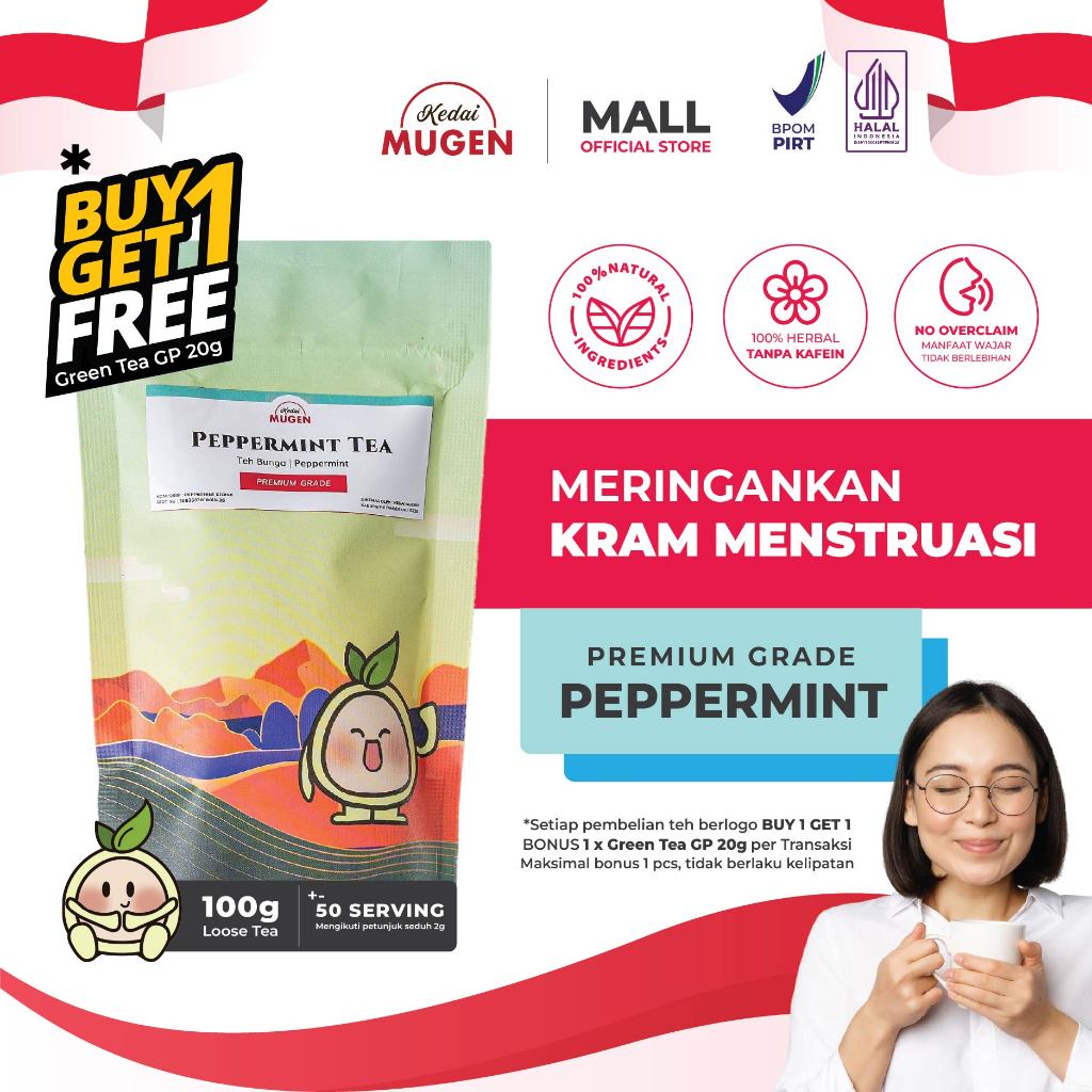 

Peppermint Tea/ Mint Tea/ Teh Pepermint Kedai Mugen 100g