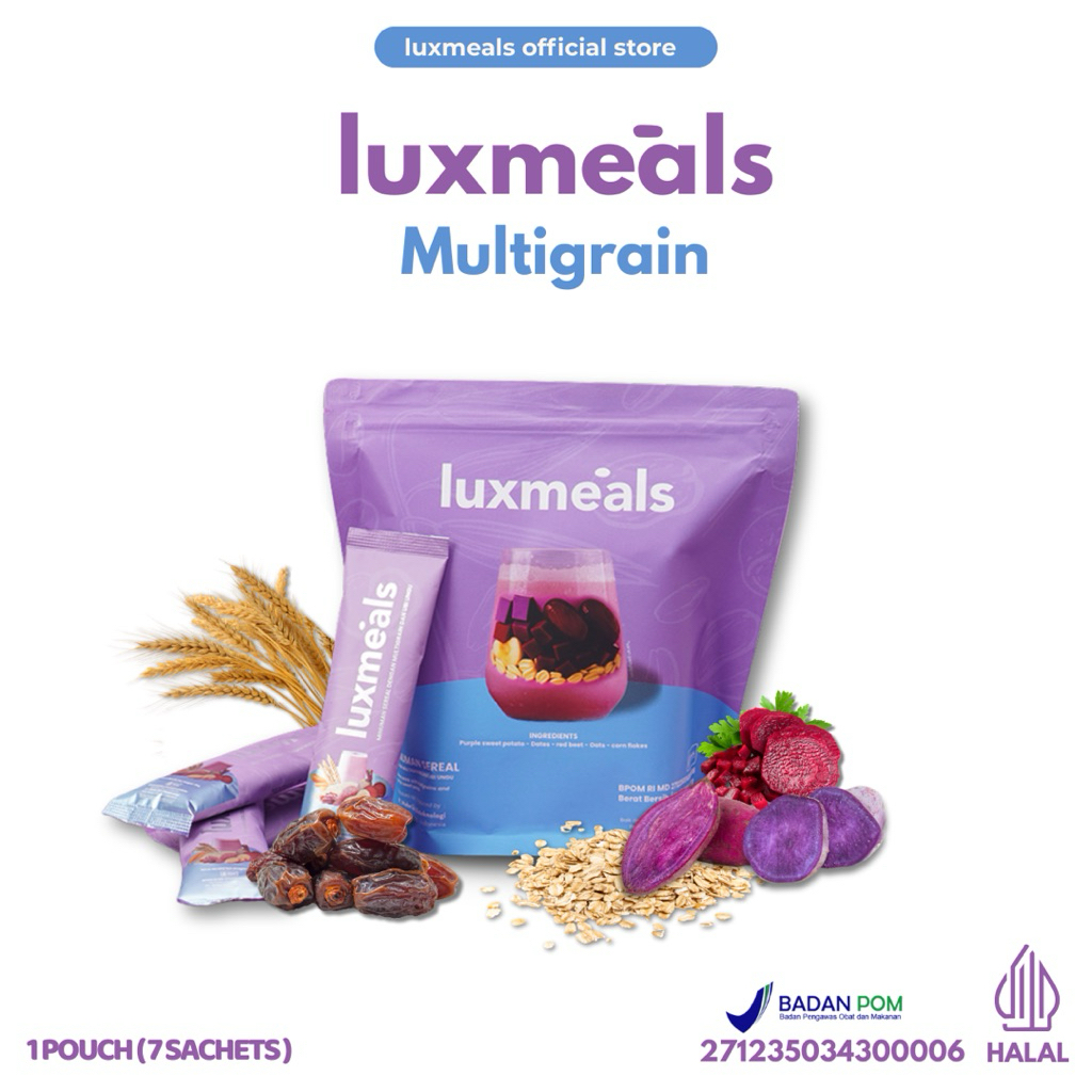

Luxmeals Multigrain Premium Lengkap dengan Ekstrak Superfood dan L-Glutathione