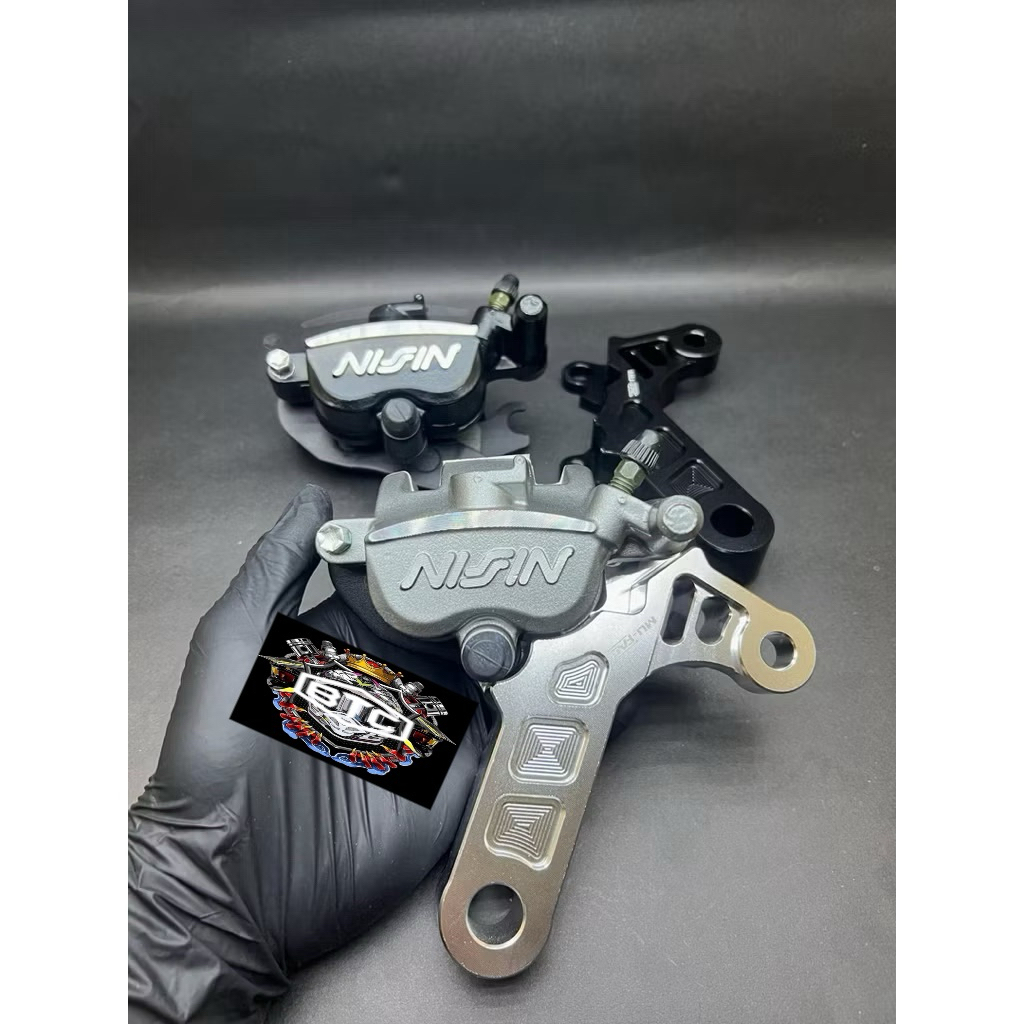 Kaliper Nissin Samurai 2P Belakang Plus Breket CNC Mufac Ninja R SS Disc Piringan 220mm