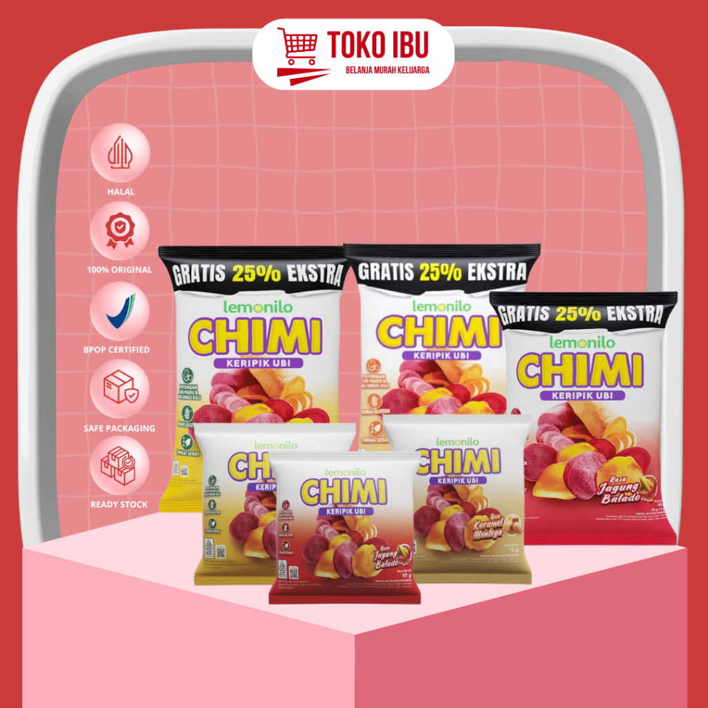 

Lemonilo Chimi Keripik Ubi Jagung Bakar - Jagu Balado - Karamel Mentega 10g| 50gr