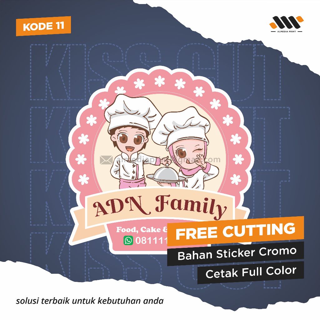 

(Isi 45-150 PCS) Cetak Stiker Cromo Vinyl Produk Kemasan Label Stiker Makanan Minuman (Free Cutting)