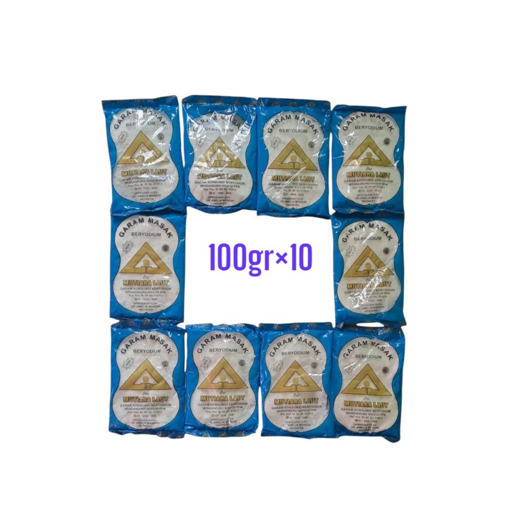 

10 bungkus garam masak halus beryodium 100 gram