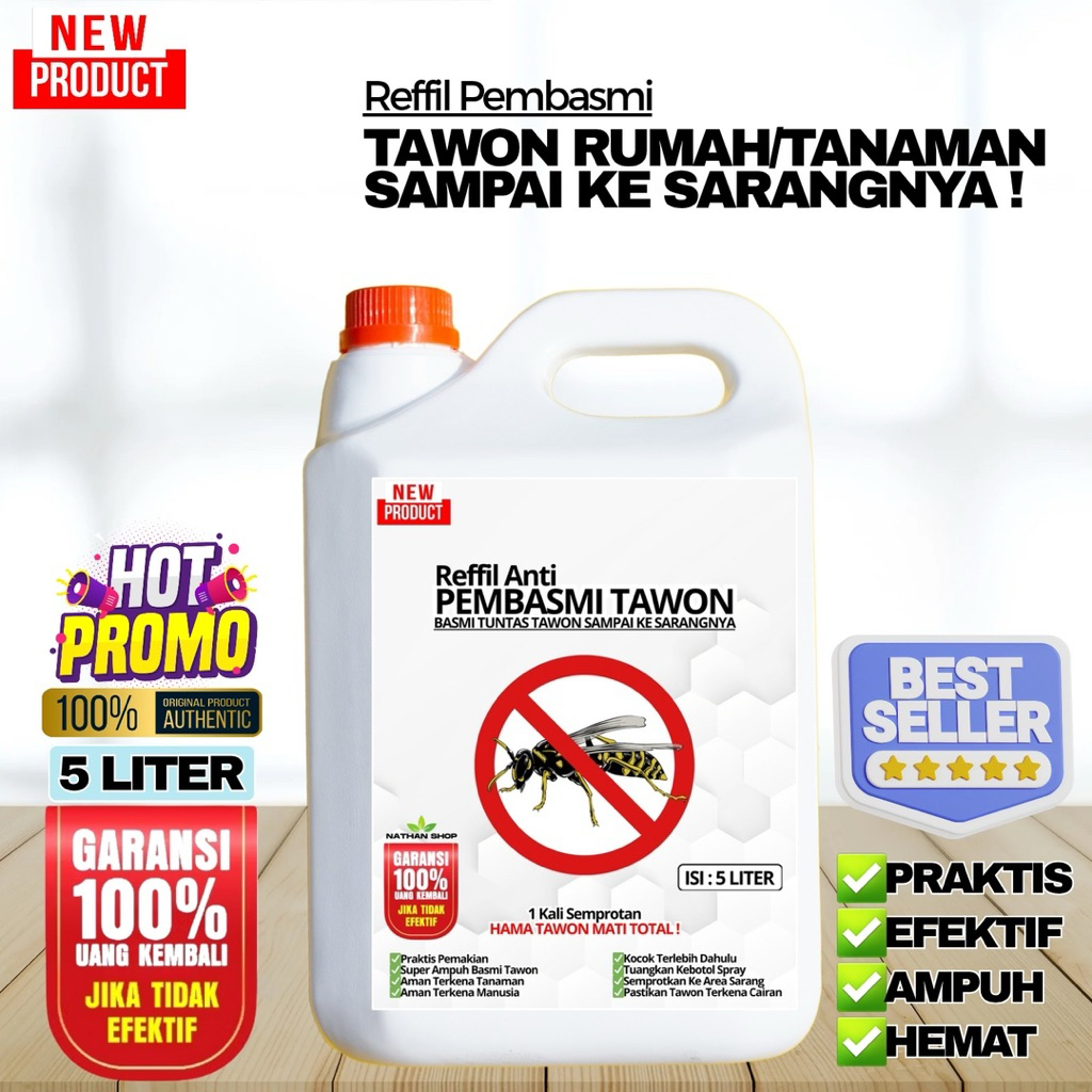 Pembasmi Tawon Isi 5 Liter | Tawon Rumah | Tawon pesva | Tawon Kebun | Tawon Tanaman | Praktis Dan S