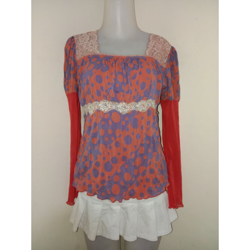 top morikei coquette core squere neck