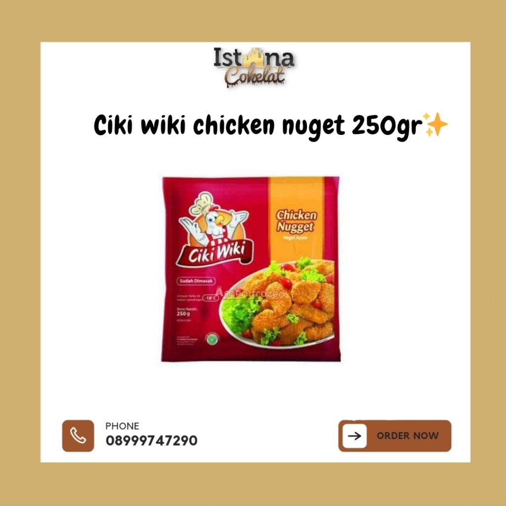 

Ciki Wiki Chicken Nugget (nugget ayam ) sudah dimasak berat bersih:250g