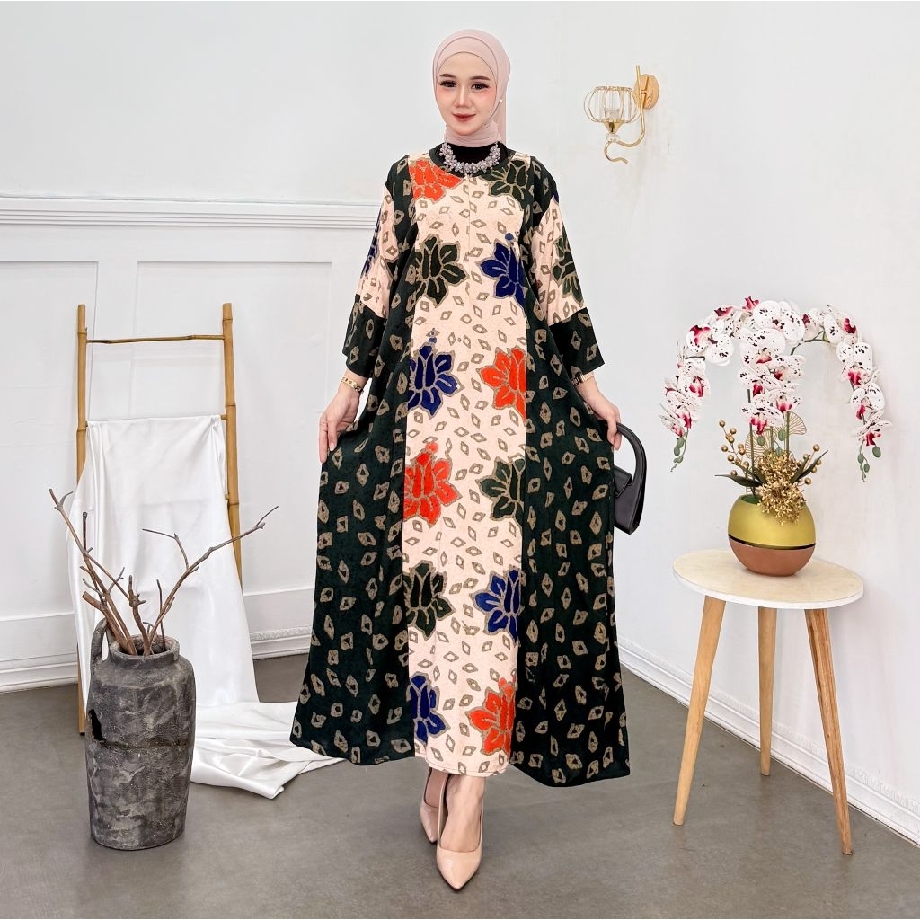 daster maura jumbo daster jumbo ld 130 daster batik daster lengan 3 4 daster batik jumbo daster busu