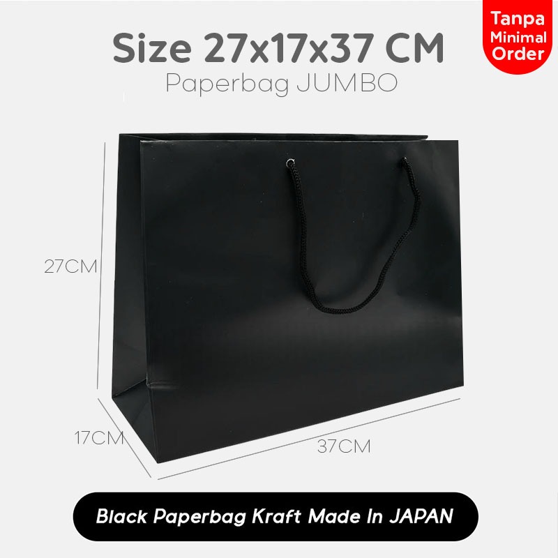 

Paper bag hitam box hampers packing olshop 27x17x37cm / Paper bag kado souvenir packaging online shop / Papper bag kertas warna hitam / Paperbag pakian craft bags hitam