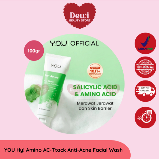 YOU Hy! Amino AC-Ttack Anti-Acne Facial Wash Jerawat Kulit Berminyak