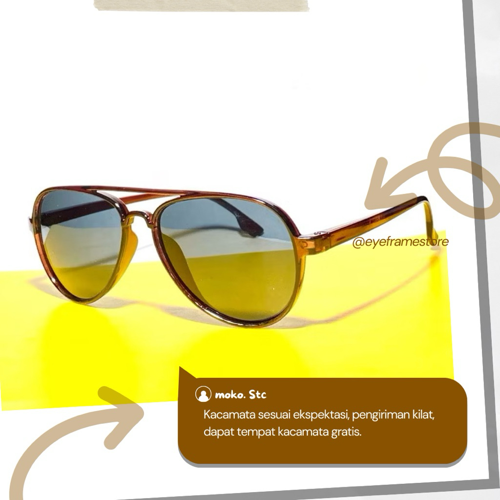 3002SG kaca mata sunglasses coklat vintage pria hitam kece keren fashion