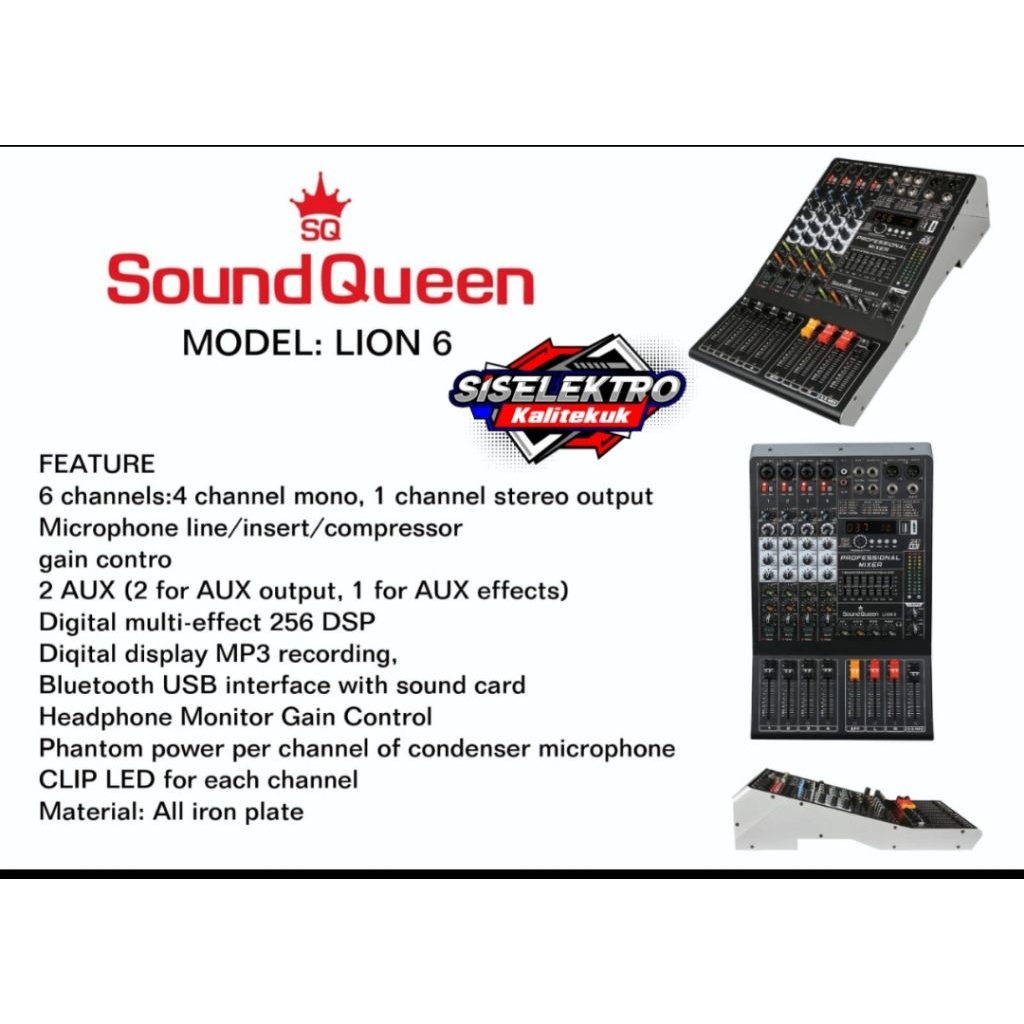Mixer soundqueen lion 6 original soundqueen mixer