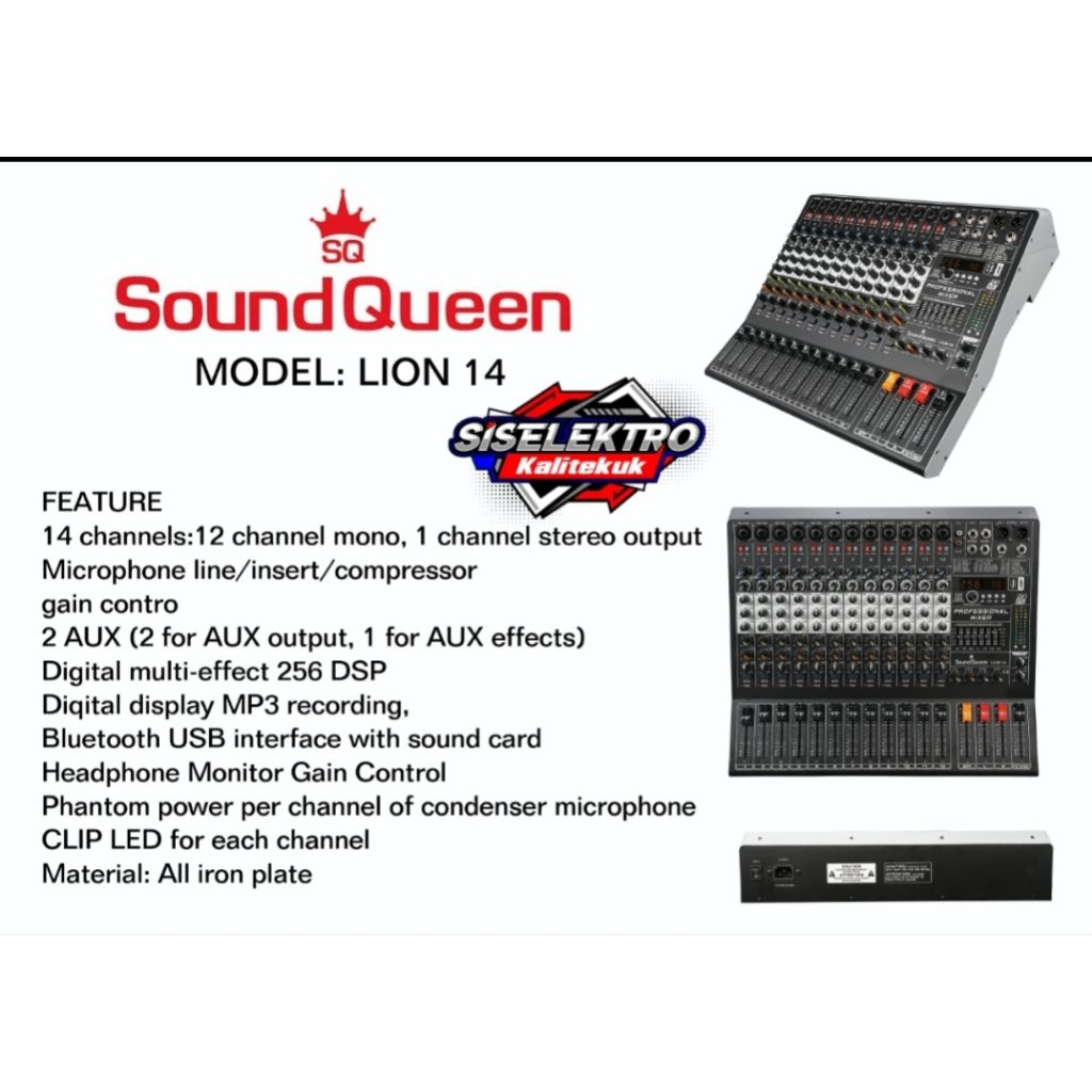 Mixer soundqueen lion 14 original soundqueen mixer